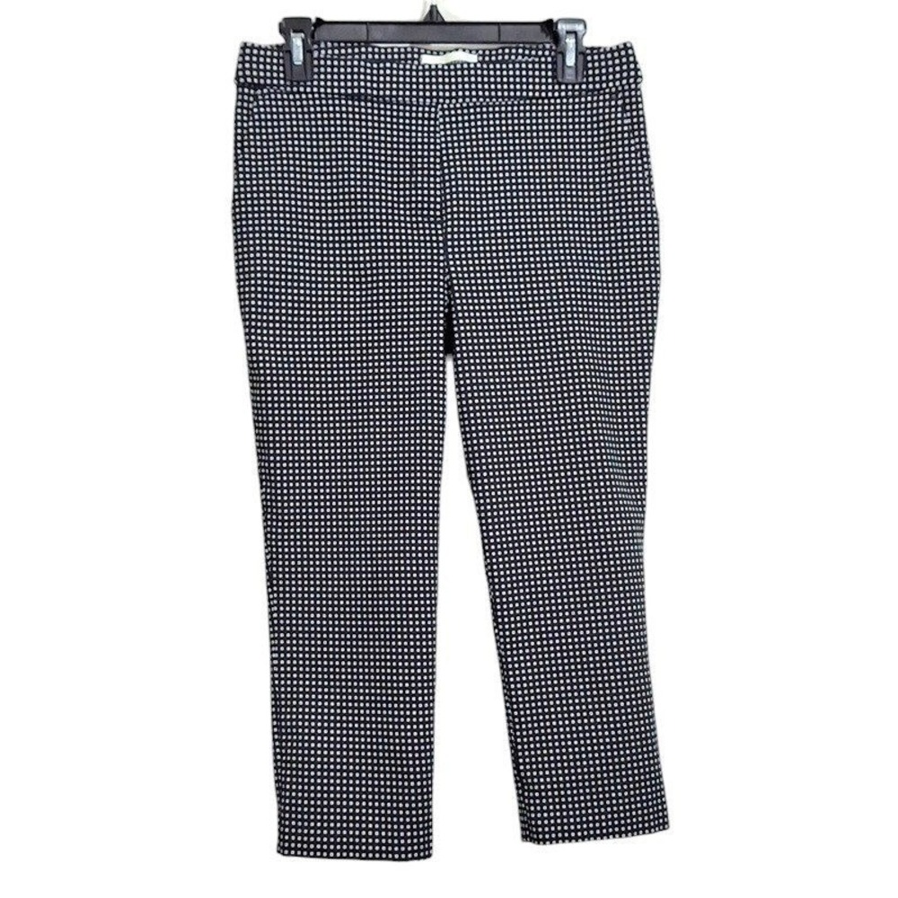 Jules Leopold Pants Large Black White Capri Pull On Geometric Print Pockets